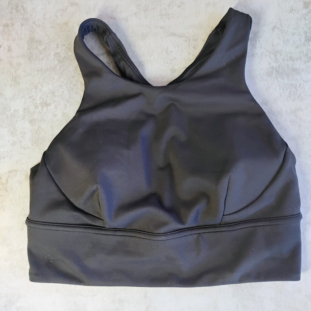 Lululemon Wunder Train Longline Sports Bra Black Womens 8 B Cups Athletic Sporty